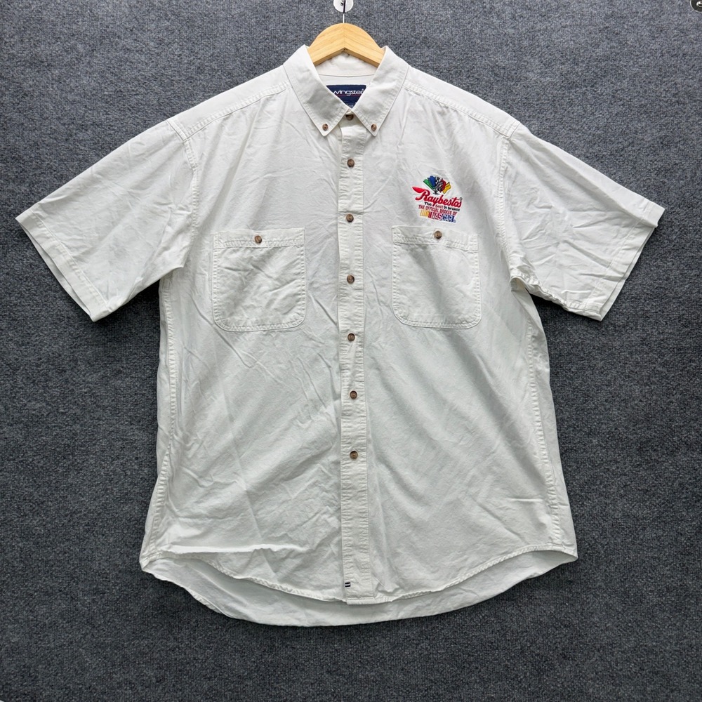 Swingster Raybestos NASCAR Northwest Shirt Mens L White Short Sleeve Casual